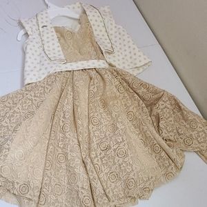 Girls net dress with polks shrug